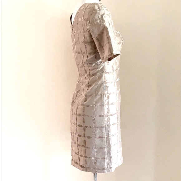50’s style shift dress 🔳velvet embossed checker print SIZE 8 Relaxed fit - Picture 4 of 9
